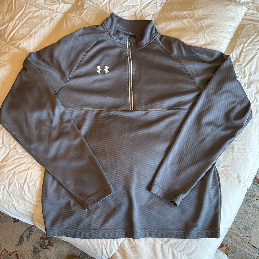 LG Grey Performance Pullover with Subtle Texture